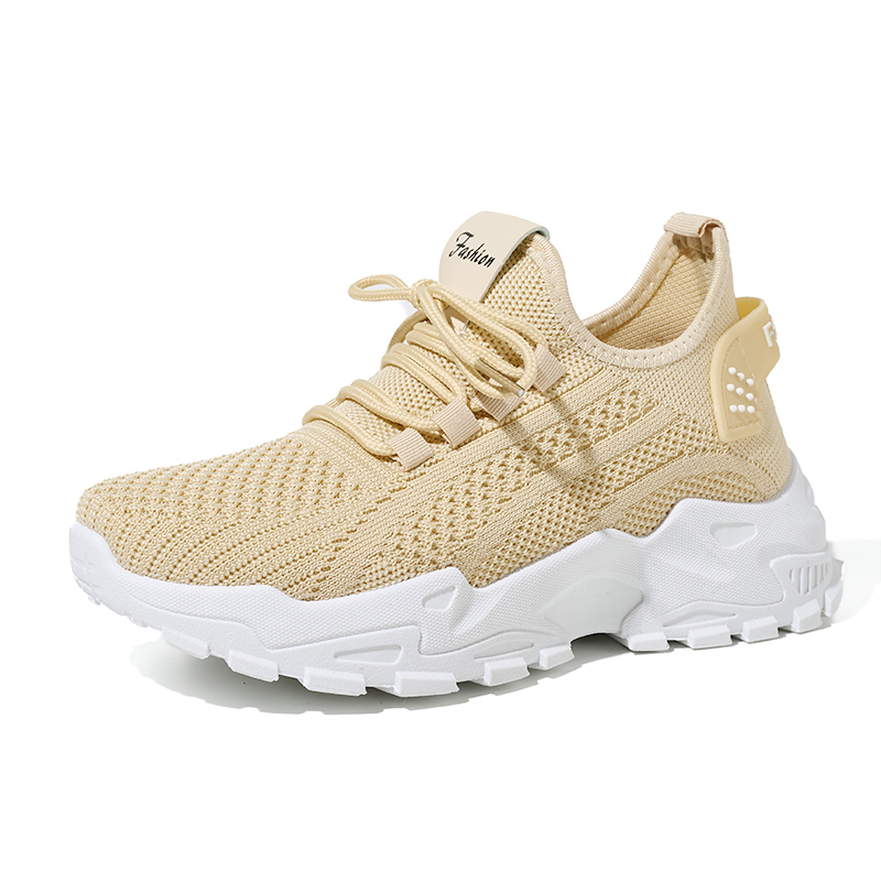 BAIRUILUN Wholesale Customized Stretch Knit Women's Casual Shoes Non-Slip Tennis Sneakers Breathable Walking Athletic