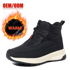 Wholesale Anti-Slip Waterproof Oxford Fabric Winter Ankle Boots Zip Warm Fleece Lining Insulated Snow Boots Customizable