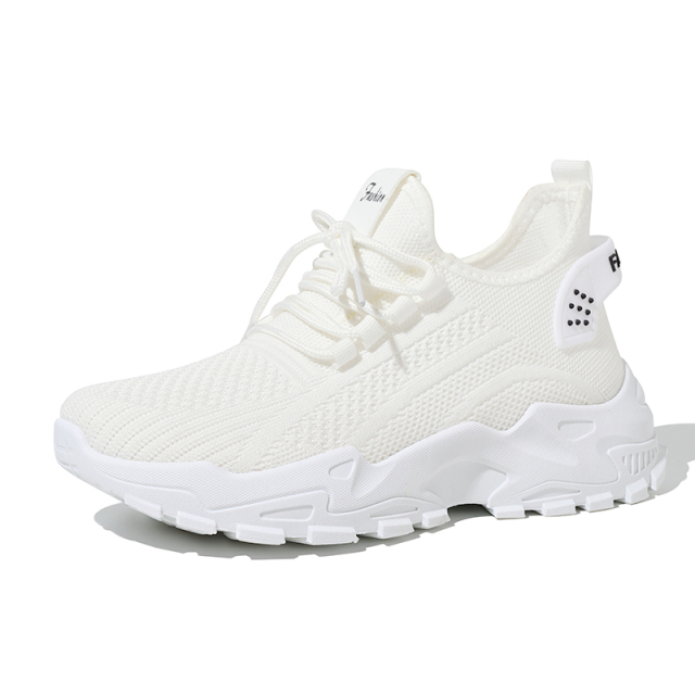 BAIRUILUN Wholesale Customized Stretch Knit Women's Casual Shoes Non-Slip Tennis Sneakers Breathable Walking Athletic