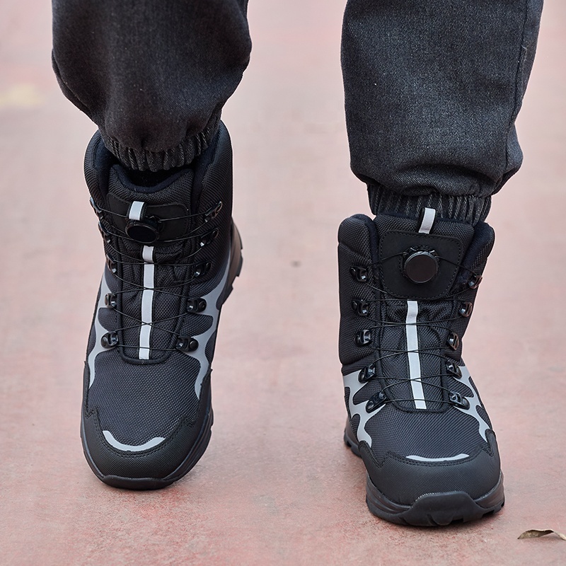 OEM/ODM Men's All-Terrain Waterproof Ratchet Lacing Snow Boots Lightweight Dial Lacing System Winter Outdoor Ankle Snow Boots