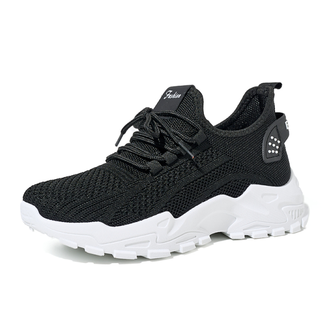 BAIRUILUN Wholesale Customized Stretch Knit Women's Casual Shoes Non-Slip Tennis Sneakers Breathable Walking Athletic