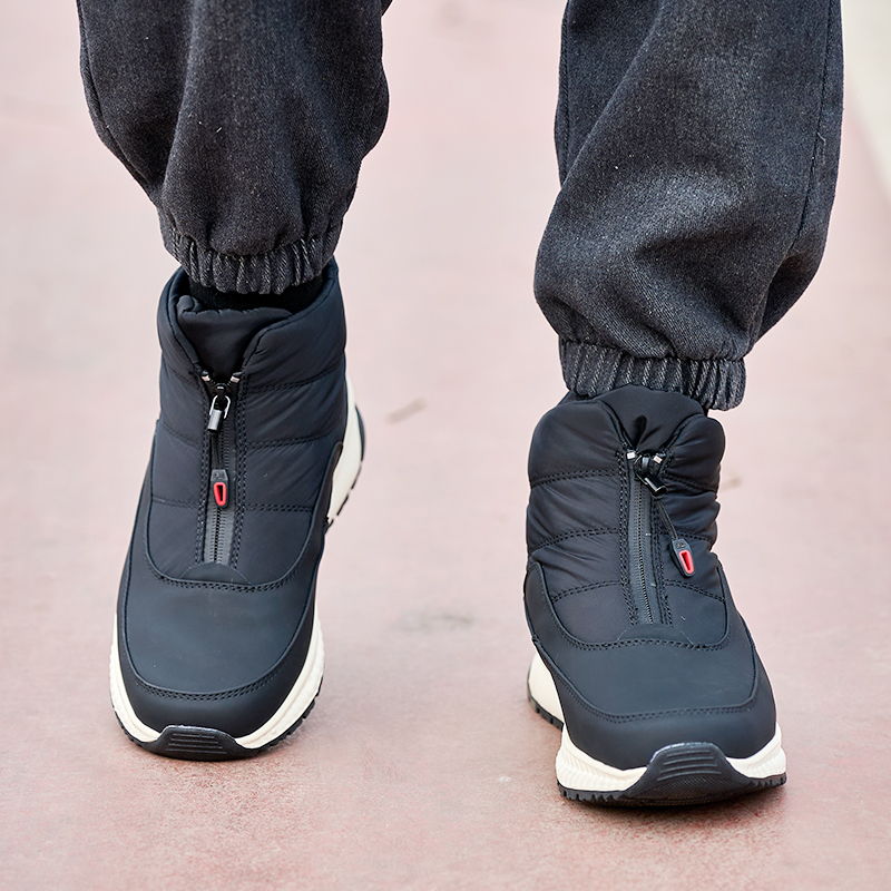 Wholesale Anti-Slip Waterproof Oxford Fabric Winter Ankle Boots Zip Warm Fleece Lining Insulated Snow Boots Customizable