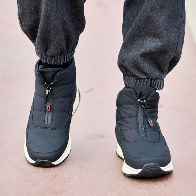 Wholesale Anti-Slip Waterproof Oxford Fabric Winter Ankle Boots Zip Warm Fleece Lining Insulated Snow Boots Customizable