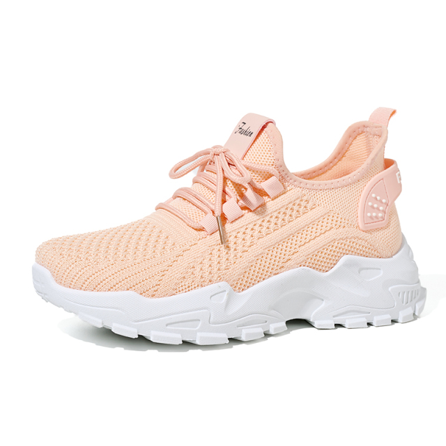 BAIRUILUN Wholesale Customized Stretch Knit Women's Casual Shoes Non-Slip Tennis Sneakers Breathable Walking Athletic