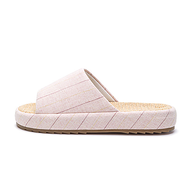 Hot Sale Thick Sole Soft Healthy Linen Slipper for Couples Wholesale Bedroom Women's Linen Slides Slippers