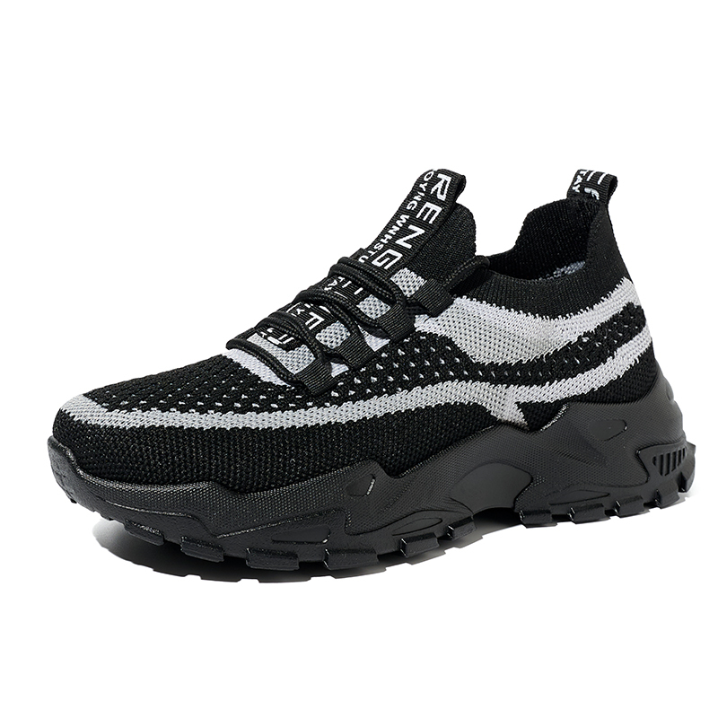 BAIRUILUN Wholesale Women Breathable Knit Walking Shoes Lightweight Mesh Sneakers Gym Shoes Outdoor Lace up Tennis Shoes