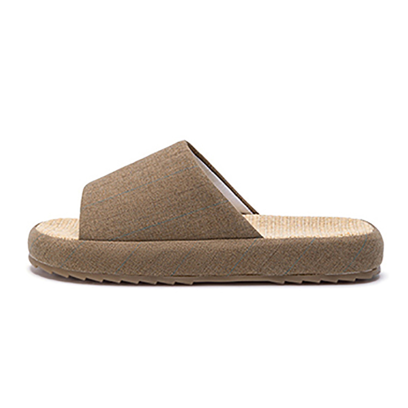 Hot Sale Thick Sole Soft Healthy Linen Slipper for Couples Wholesale Bedroom Women's Linen Slides Slippers