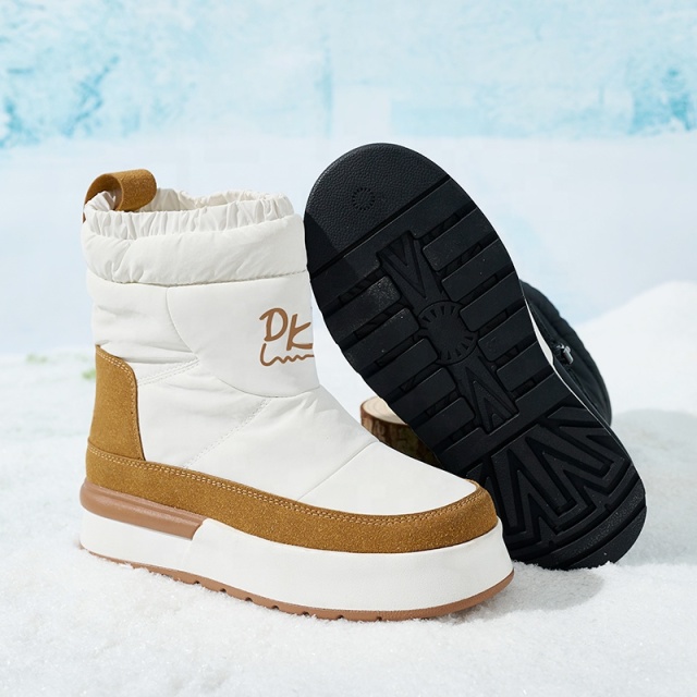 BAIRUILUN NEW Trendy Custom Logo Waterproof Wool Snow Boots Fashion Trendy Women Anti-slip Winter Casual Wool Boots Shoes
