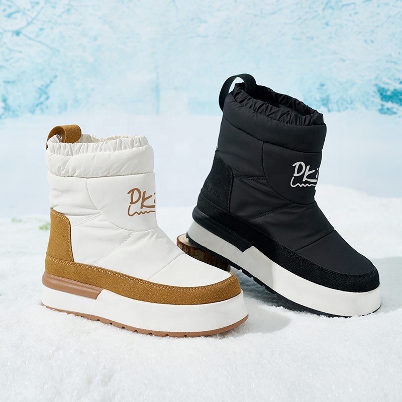 BAIRUILUN NEW Trendy Custom Logo Waterproof Wool Snow Boots Fashion Trendy Women Anti-slip Winter Casual Wool Boots Shoes