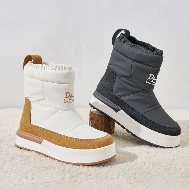 BAIRUILUN NEW Trendy Custom Logo Waterproof Wool Snow Boots Fashion Trendy Women Anti-slip Winter Casual Wool Boots Shoes