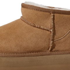 Women Winter Ultra Mini Boot Designer Australian Platform Boots for Leather Warm Ankle Fur Booties Luxury Boots Round Toe