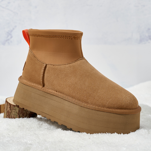 Winter Thick Bottom Mini Dip Snow Boots Women's Fashionable Versatile Short Boots EVA Material Comfortable Winter Shoes