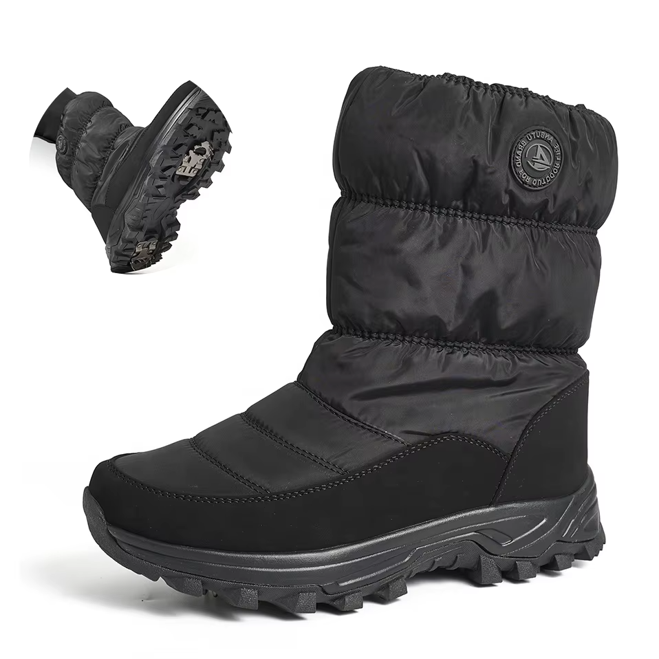 BAIRUILUN Anti-Slip Thermal Insulated Snow Boots with Snow Traction Cleats Waterproof Snow Boots for Extreme Cold Regions