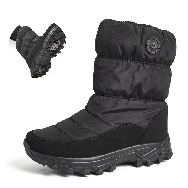 BAIRUILUN Anti-Slip Thermal Insulated Snow Boots with Snow Traction Cleats Waterproof Snow Boots for Extreme Cold Regions