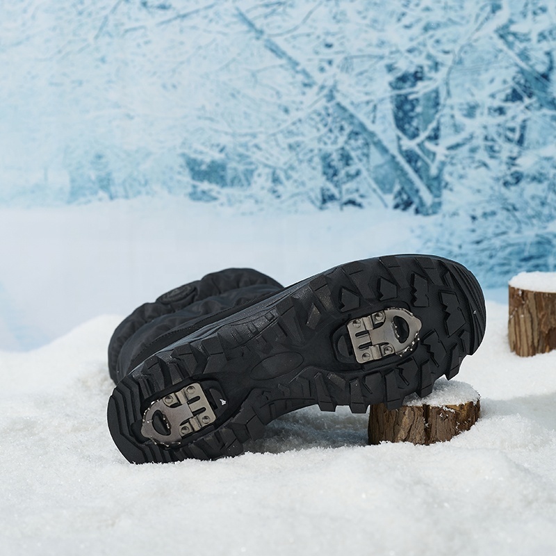 BAIRUILUN Anti-Slip Thermal Insulated Snow Boots with Snow Traction Cleats Waterproof Snow Boots for Extreme Cold Regions