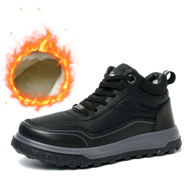 Custom Wholesale Outdoor Sports Winter Leisure Walking Shoes Wool Warm Light Waterproof Men's Snow Boots