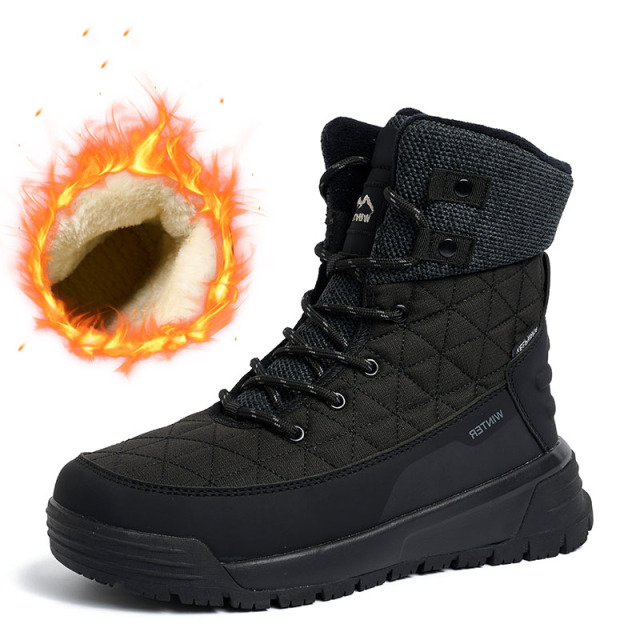 Wholesale Customization Large Size Winter Velvet High Top Outdoor Mountaineering Thickened Waterproof Men's Snow Boots