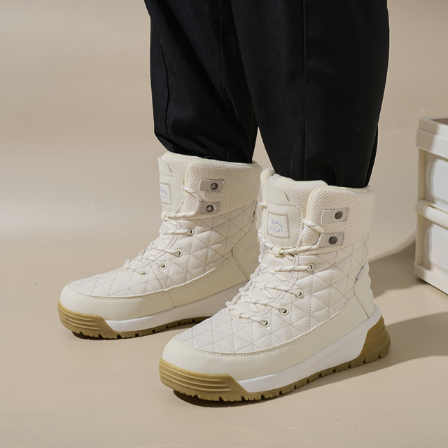 Wholesale Customization Large Size Winter Velvet High Top Outdoor Mountaineering Thickened Waterproof Men's Snow Boots