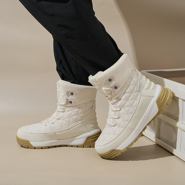 Wholesale Customization Large Size Winter Velvet High Top Outdoor Mountaineering Thickened Waterproof Men's Snow Boots