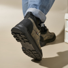 Wholesale Large Size Pu Leather Men's Winter Shoes Customizable Drop Plastic Label Rex Rabbit Hair Winter Warm Shoes Sneakers