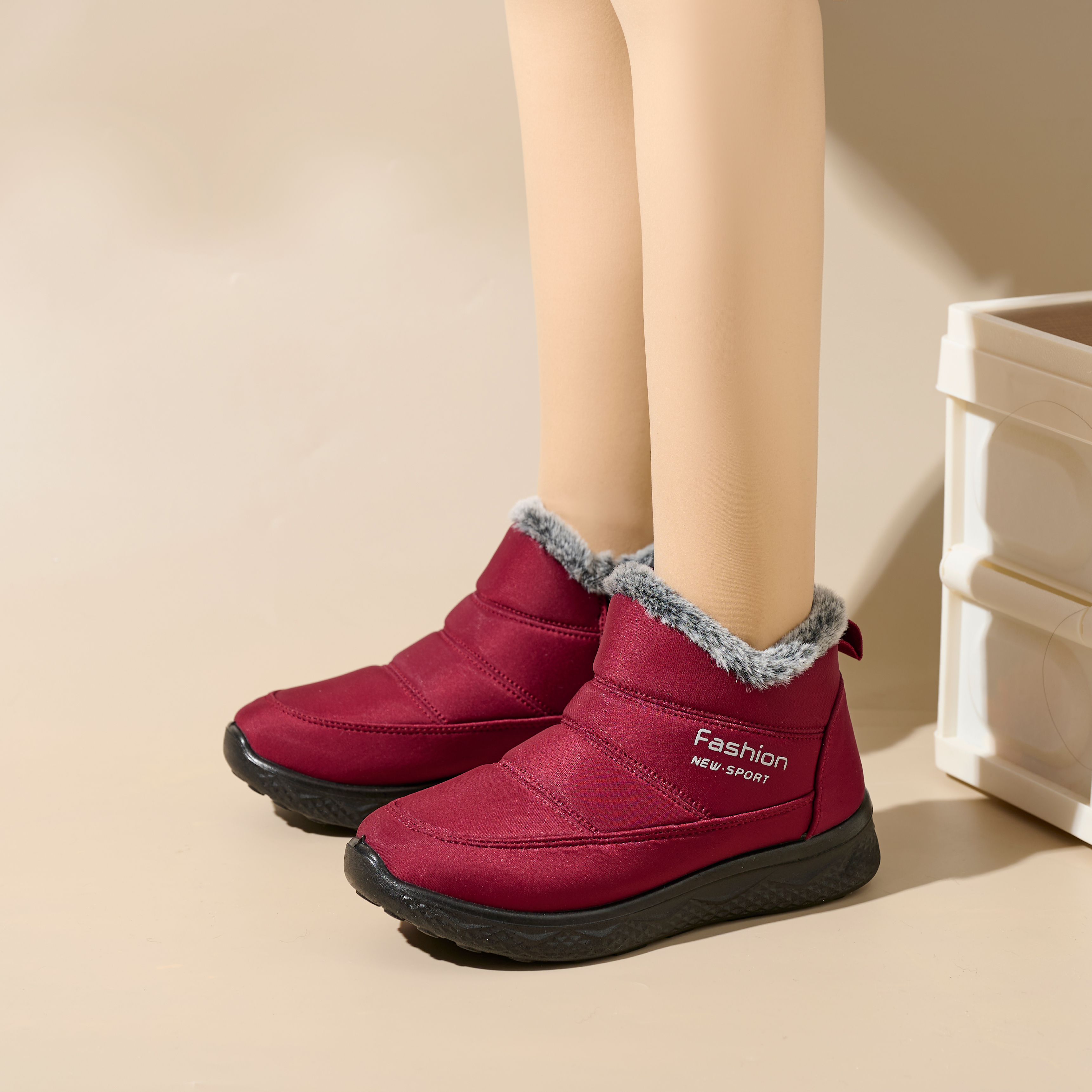 Winter Fashion High Quality Outdoor Cotton Shoes Umbrella Cloth Thickened Non-slip Warm Women's Snow Boots