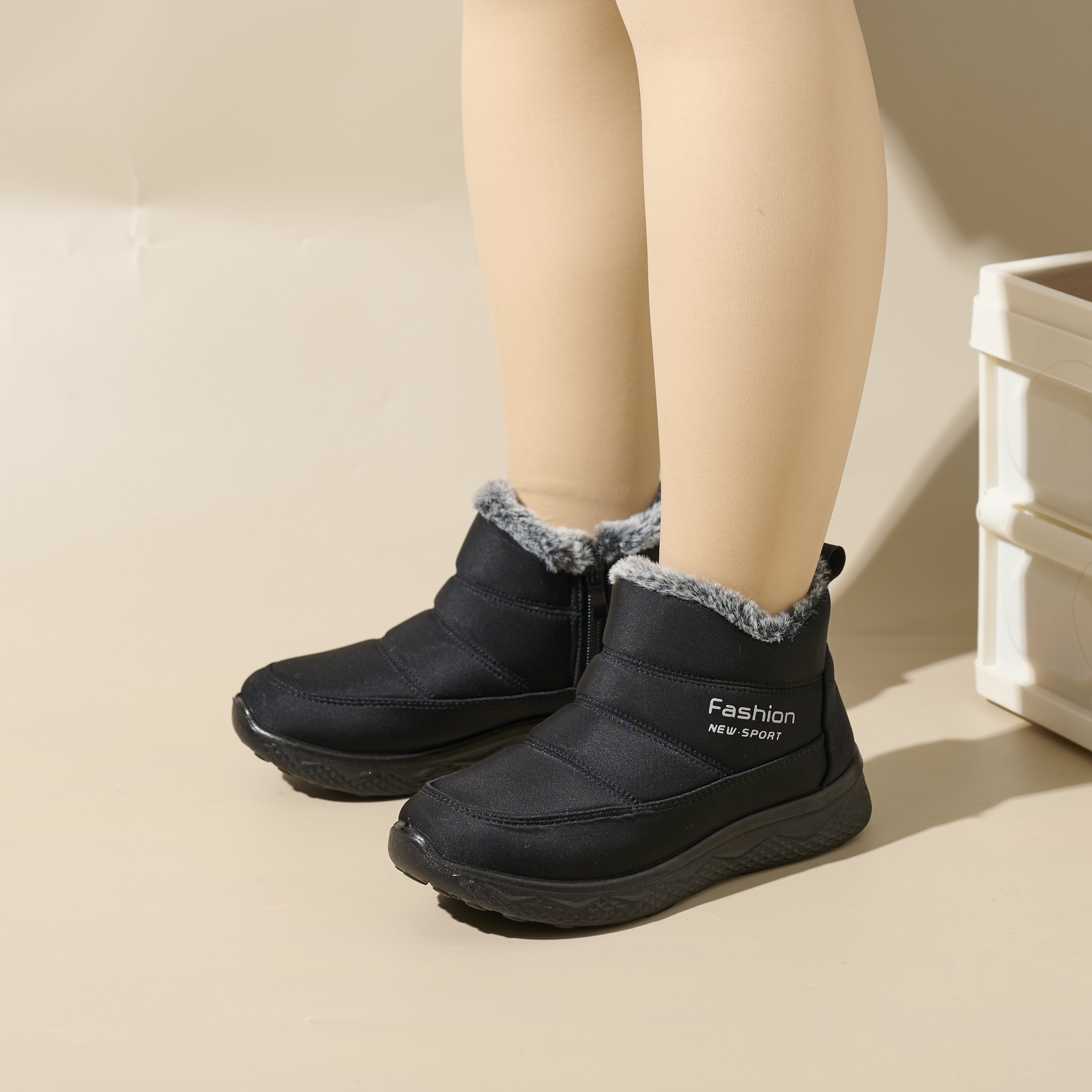 Winter Fashion High Quality Outdoor Cotton Shoes Umbrella Cloth Thickened Non-slip Warm Women's Snow Boots