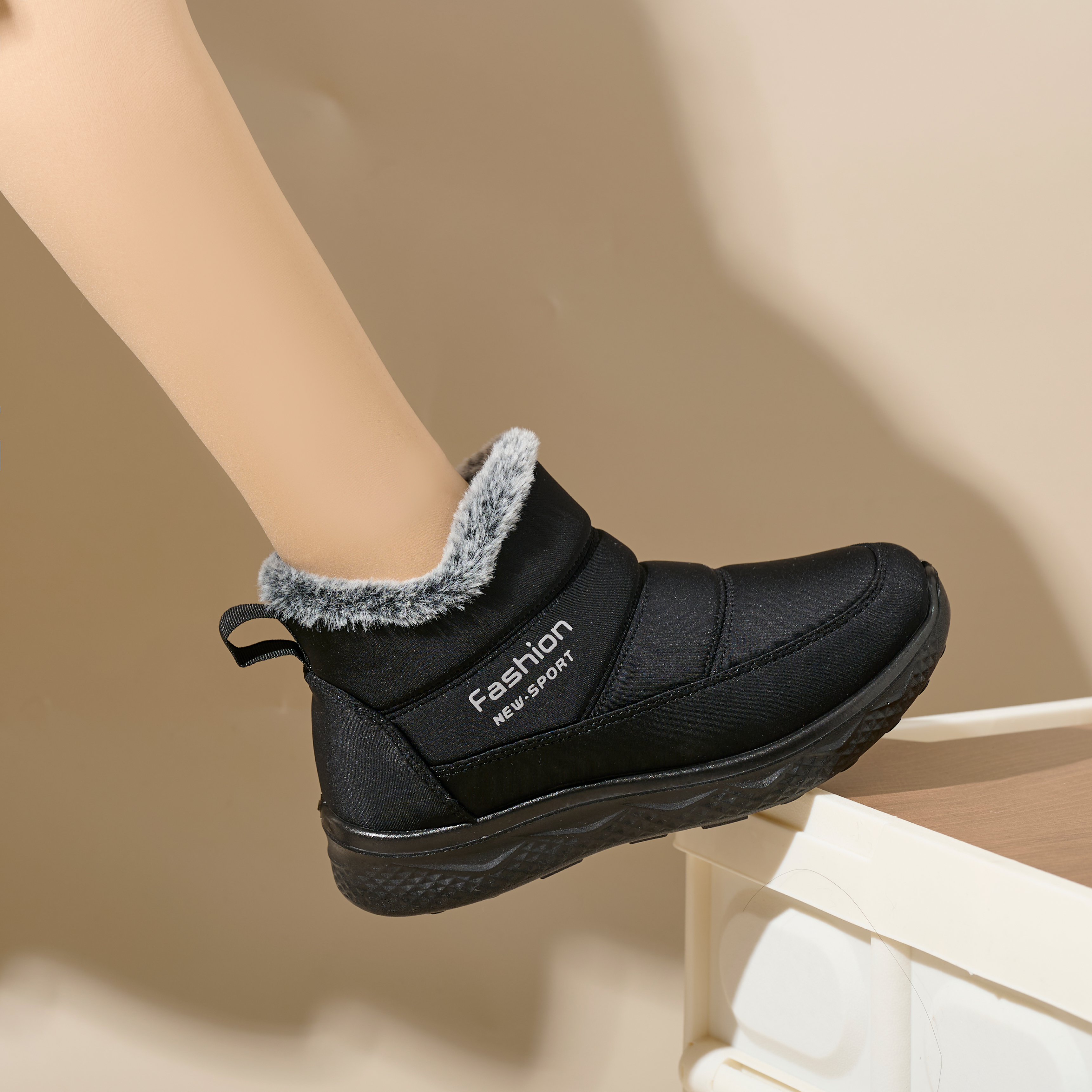 Winter Fashion High Quality Outdoor Cotton Shoes Umbrella Cloth Thickened Non-slip Warm Women's Snow Boots