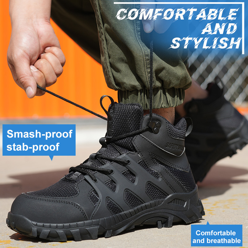 New Men's Comfortable Work Shoes, Puncture-resistant and Windproof Men's Construction Site Safety Shoes