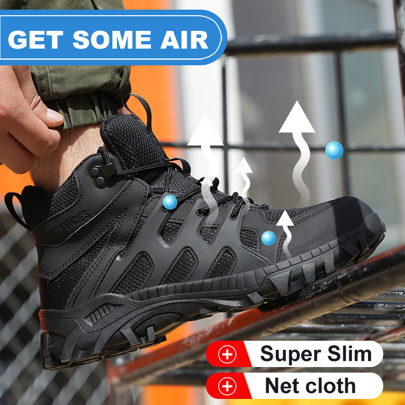 New Men's Comfortable Work Shoes, Puncture-resistant and Windproof Men's Construction Site Safety Shoes