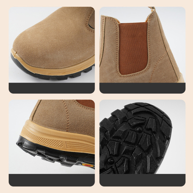 Wholesale Easy-to-put on and Take Off Construction Site Shoes, Waterproof and Punctureproof Men's Safety Shoes