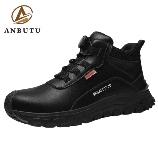 New Men's Durable Work Shoes With Anti-crush Leather Surface, Ce Certified Safety Shoes for Men