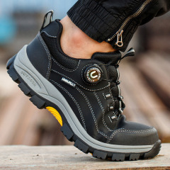 The Manufacturer Wholesales Microfiber Leather Upper Rubber-soled Work Shoes and Men's Safety Protective Shoes