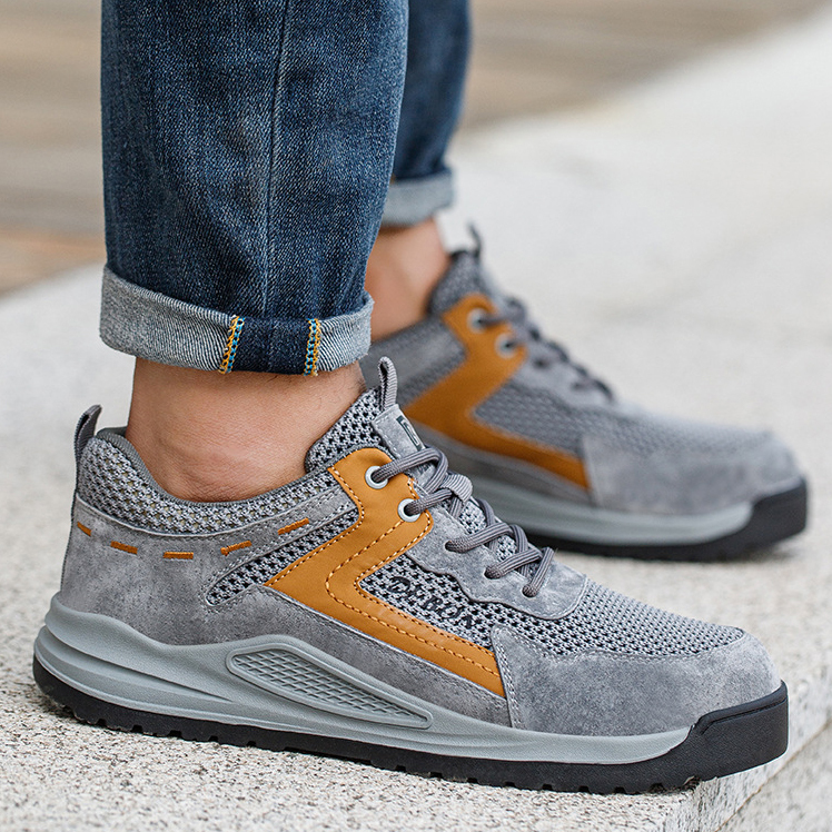 Wholesale New Men's Breathable Safety Shoes in 2025, Anti-puncture and Anti-slip Men's Safety Shoes