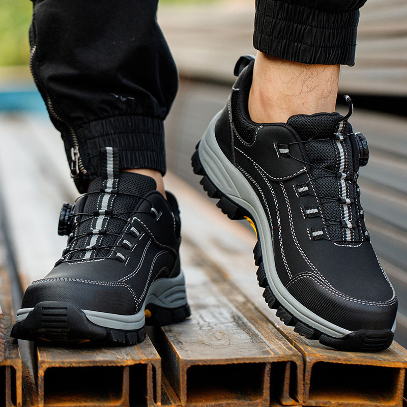 The Manufacturer Wholesales Microfiber Leather Upper Rubber-soled Work Shoes and Men's Safety Protective Shoes