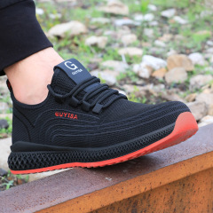 Factory Wholesale Men's Summer Anti-drop and Anti-puncture Light Steel Toe Rubber Sole Work Safety Shoes