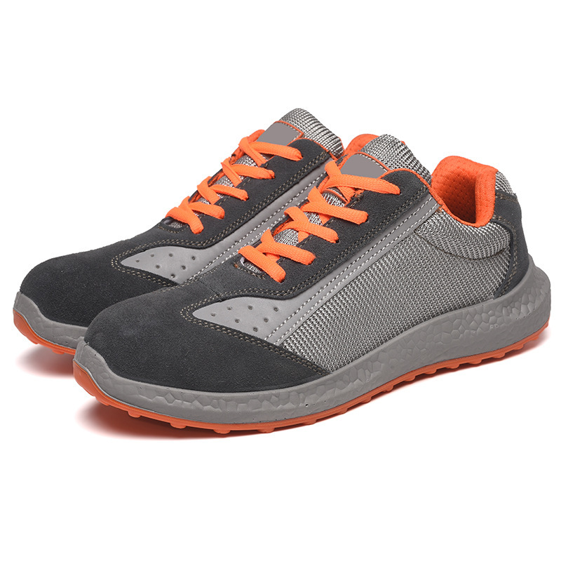 High-quality Wholesale Men's Suede Safety Shoes, Puncture-resistant and Wear-resistant Men's Safety Shoes