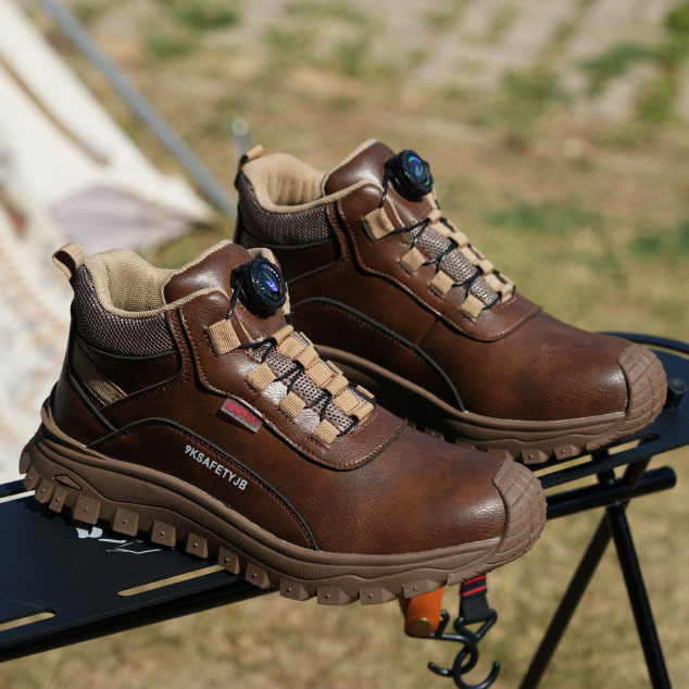 New Men's Durable Work Shoes With Anti-crush Leather Surface, Ce Certified Safety Shoes for Men