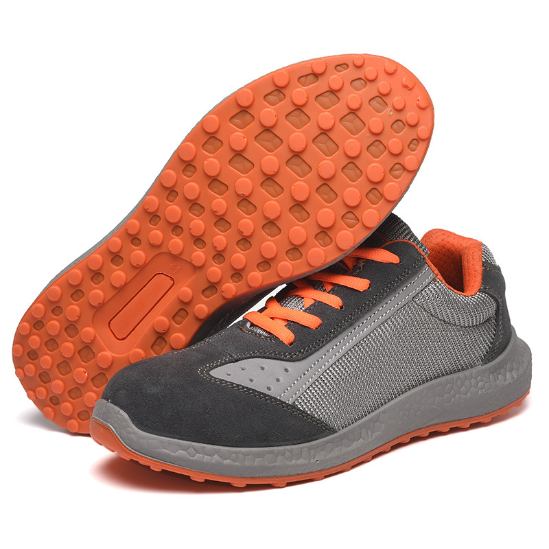 High-quality Wholesale Men's Suede Safety Shoes, Puncture-resistant and Wear-resistant Men's Safety Shoes