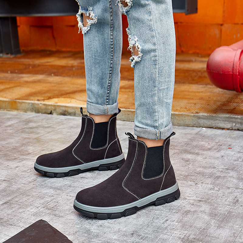 High Quality Material Men's Safety Work Boots Non-slip and Anti-smash Support Custom Work Safety Shoes
