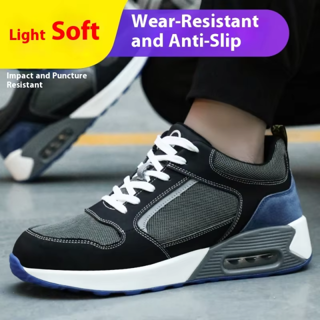 2025 New Men's Comfortable Work Shoes, Puncture-resistant Men's CE-certified Safety Shoes