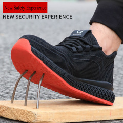 Factory Wholesale Men's Summer Anti-drop and Anti-puncture Light Steel Toe Rubber Sole Work Safety Shoes