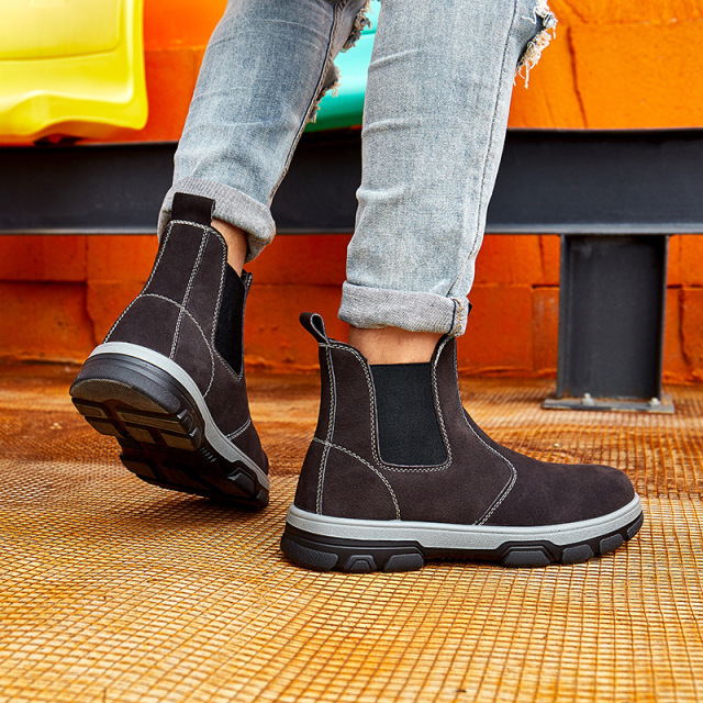 High Quality Material Men's Safety Work Boots Non-slip and Anti-smash Support Custom Work Safety Shoes