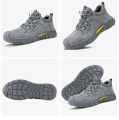 Wholesale High Quality Anti-slip and Anti-stabbing Steel Head Wear-resistant Work Shoes Steel Head Anti-smash Men's Safety Shoes