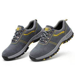 High Quality Men's Work Boots Non-slip Widened Steel Head Shoes Anti-fall and Stab-proof Men's Leisure Safety Shoes