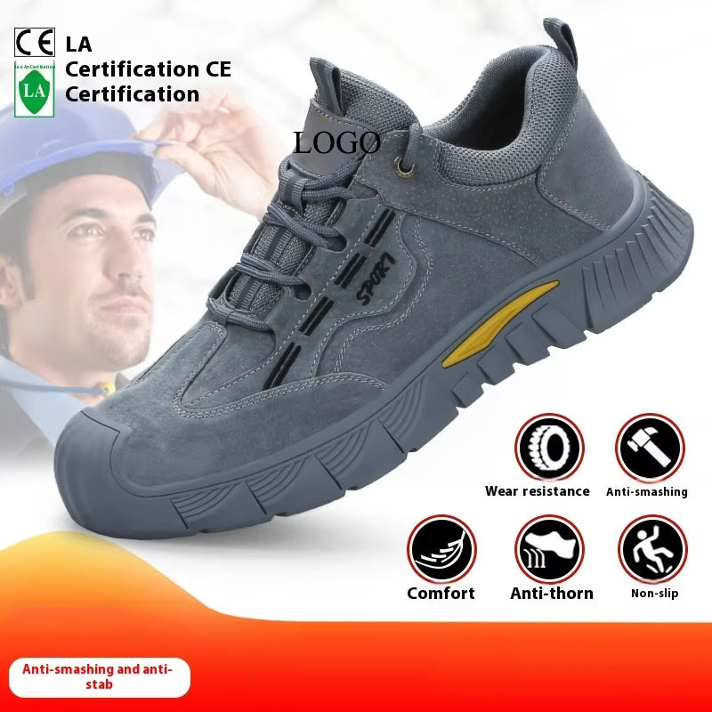 Wholesale High Quality Anti-slip and Anti-stabbing Steel Head Wear-resistant Work Shoes Steel Head Anti-smash Men's Safety Shoes