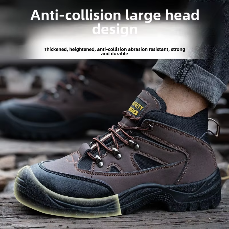 Factory Custom Wholesale Men's Outdoor Leisure Work Upper Fashion Anti-puncture Non-slip Work Safety Shoes