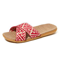 Hot Sale Custom Soft Healthy Linen Slipper for Couples Wholesale Indoor Outdoor Anti-slip Women's Linen Slides Slippers