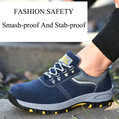 High Quality Men's Work Boots Non-slip Widened Steel Head Shoes Anti-fall and Stab-proof Men's Leisure Safety Shoes