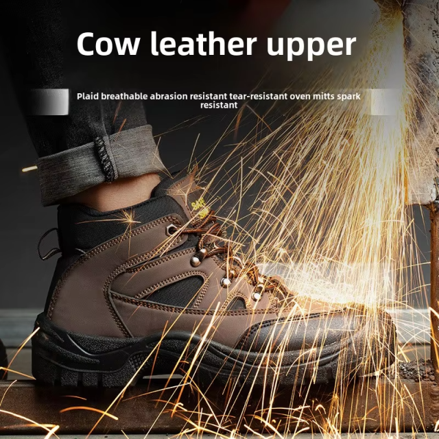 Factory Custom Wholesale Men's Outdoor Leisure Work Upper Fashion Anti-puncture Non-slip Work Safety Shoes