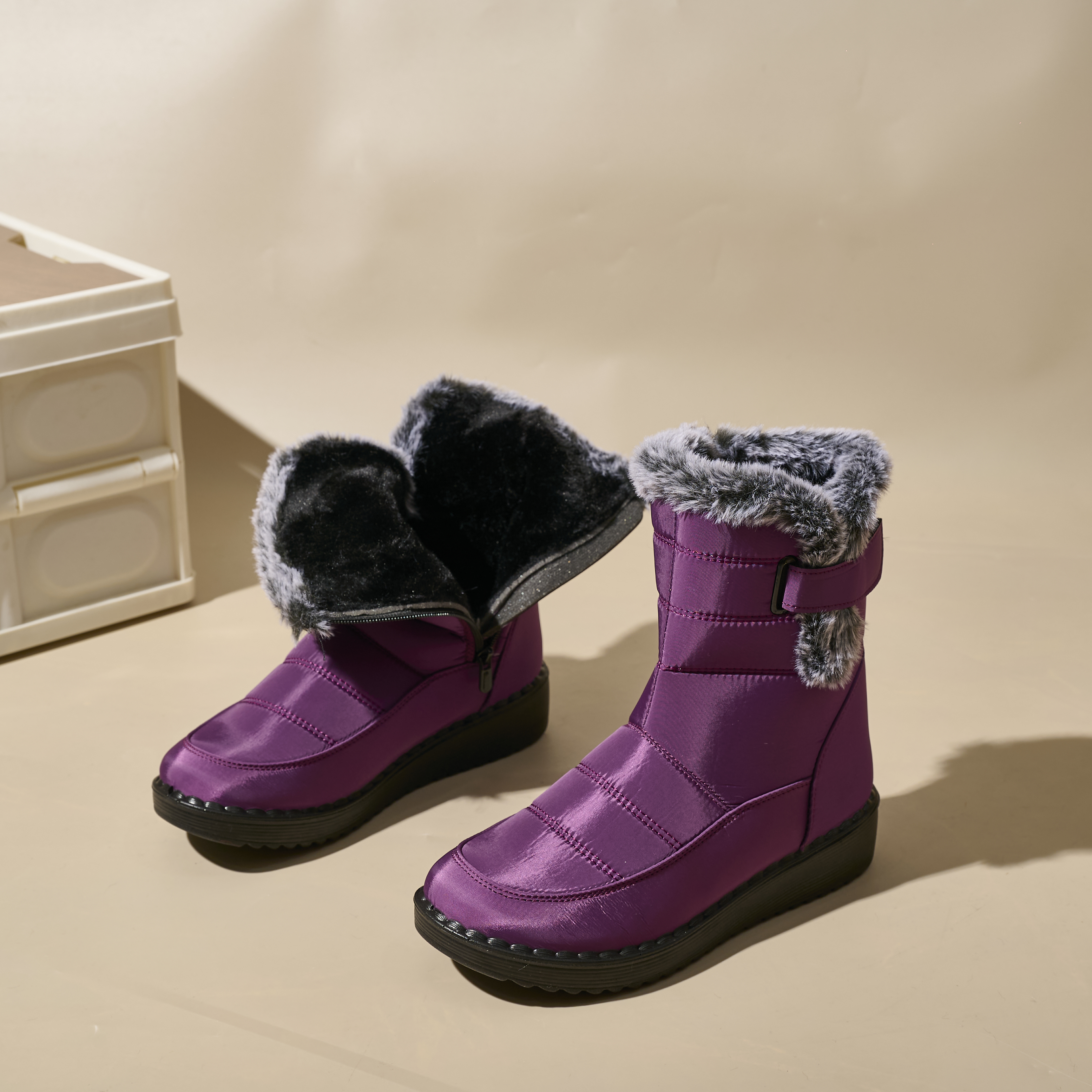 Wholesale Large Size Fur Winter Boots Fashion Women's Winter New Trendy Warm Waterproof Women Snow Boots
